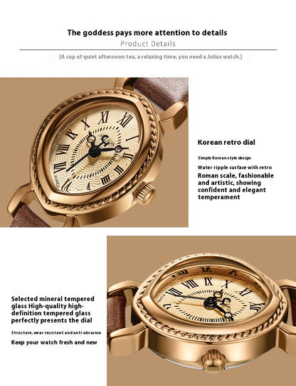 Oval Belt Quartz Movement Waterproof Compact Fashion Watch
