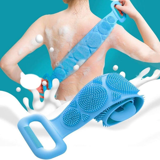 Silicon body scrubber Blue double sided exfoliator