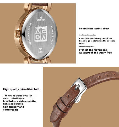 Oval Belt Quartz Movement Waterproof Compact Fashion Watch