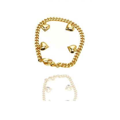 Lovely Multi Hearts 24K Gold Filled Jewelry Bracelet,Woman Accessories Fashion Creative Gift